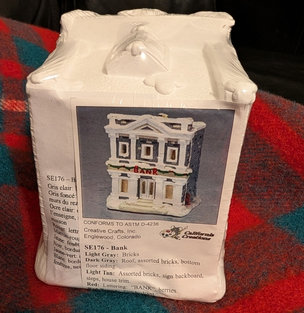 California Creations BANK SE176 Ready To Paint Christmas Holiday Village Plaster